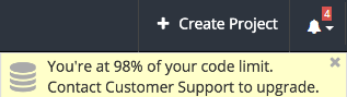 Code limit notification