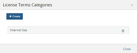 License Term Categories dialog box