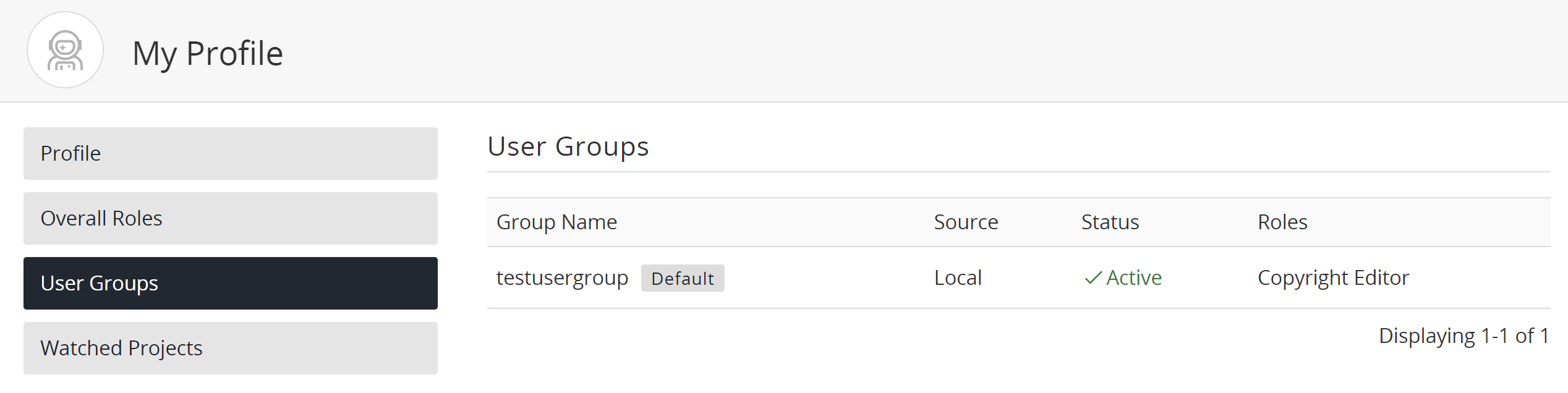 User Groups Tab