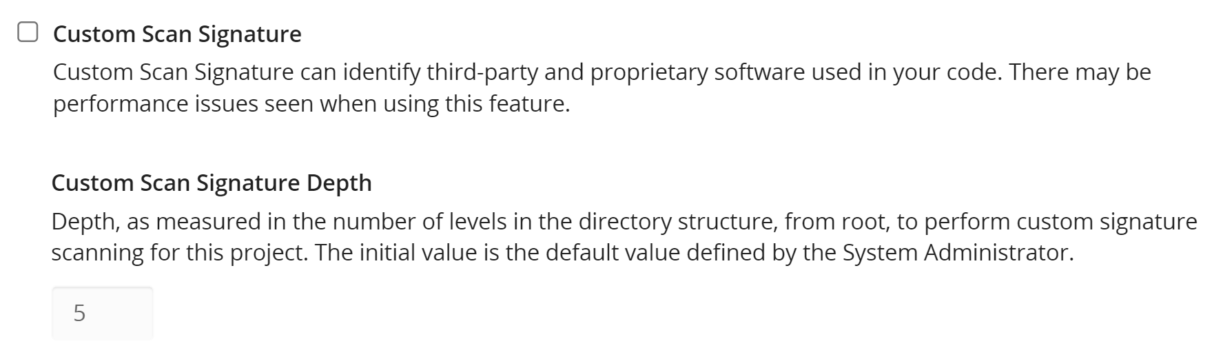 Custom scan signature checkbox