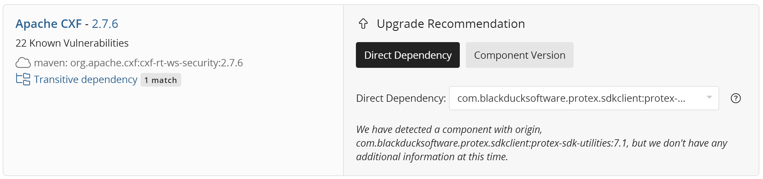 Transitive upgrade guidance